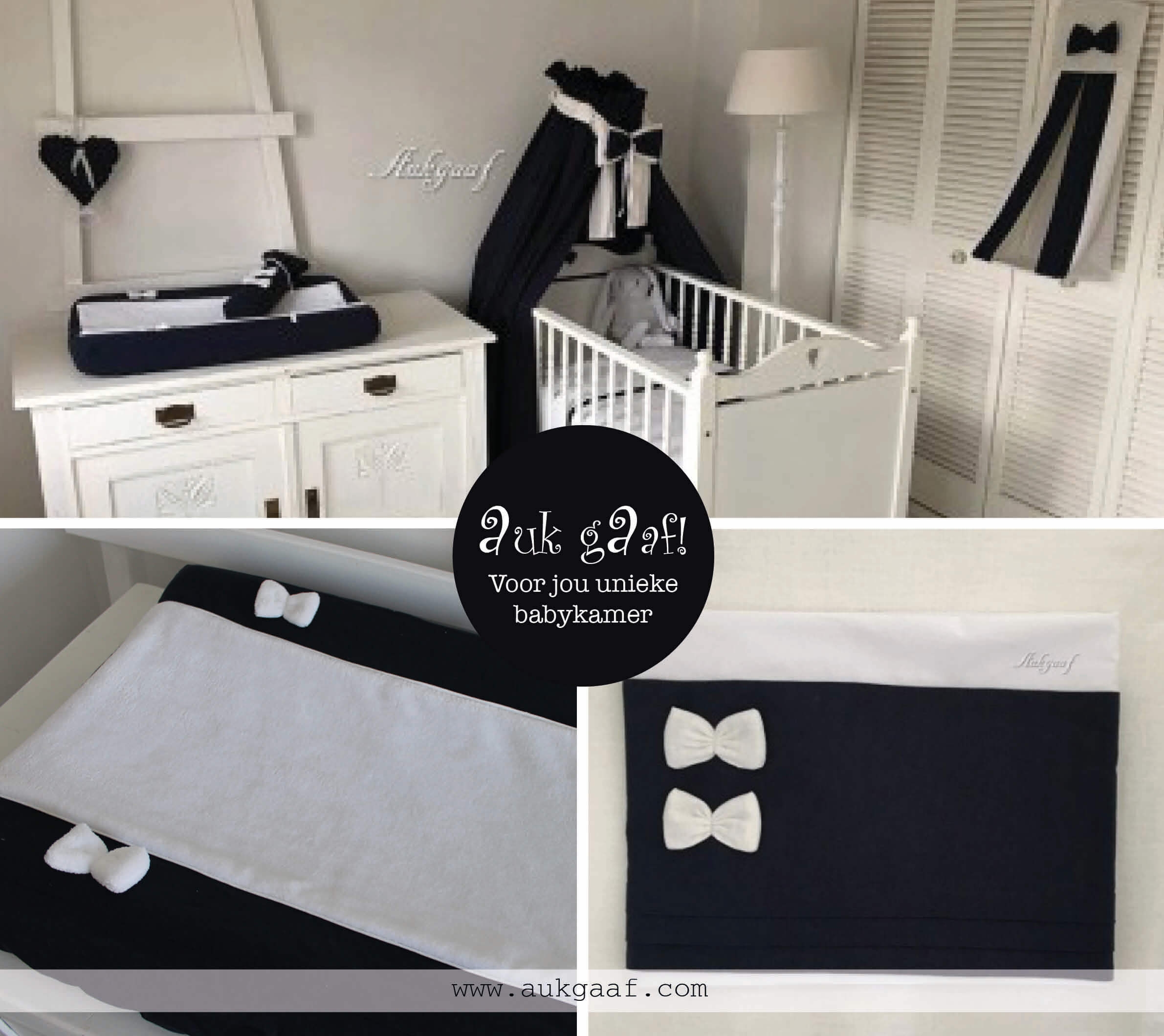 camera organiseren kans Babykamer en Box aankleding linnen marineblauw met wit 'Mari'' - aukgaaf  lifestyle